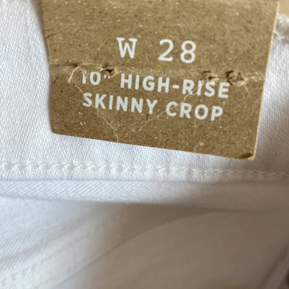 Madewell pure white 10” high rise button fly cropped skinny jeans 28 - Picture 7 of 8